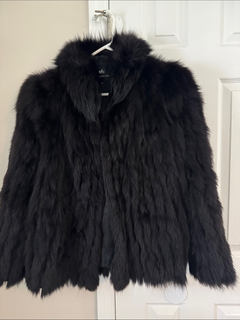 Black Faux Fur Teddy Jacket for Women